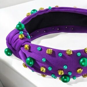 Dazzling Mardi Gras Headband - Vibrant Purple, Green, & Gold 🎭 NWOT Headpiece